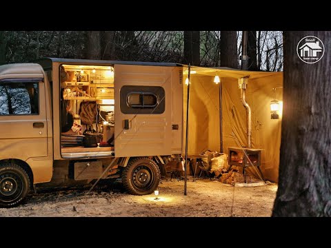 【雨の車中泊】小川のほとりで雨の車中泊 Bluetti Elite 200 V2 ポータブル電源 | Relaxing nature ASMR