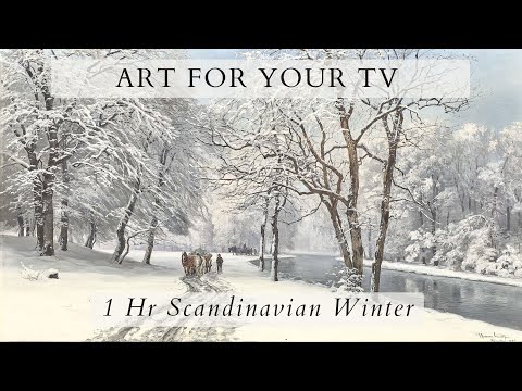 Vintage Winter Screensaver | TV Art Display | Calming Snowy Forest | 1 Hr | 4K HD Painting