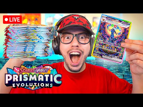 Opening 300 Pokemon PRISMATIC EVOLUTIONS for GOD PACK! (Live Stream)
