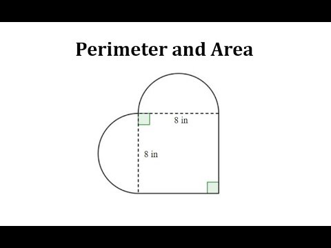 Determine Irregular Perimeter and Area (Square and Half Circles)
