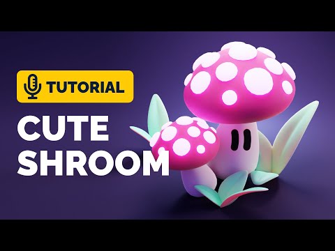 Blender 3.0 Cute Mushroom Full Tutorial | Polygon Runway