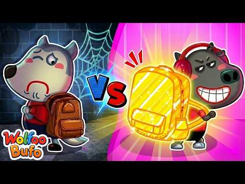 Wolfoo and Bufo | Poor Backpack vs Rich Backpack - Kids Learn Good Manners