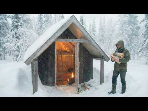 He Turns a Dugout into a Livable Forest Cabin | Underground shelter | ASMR