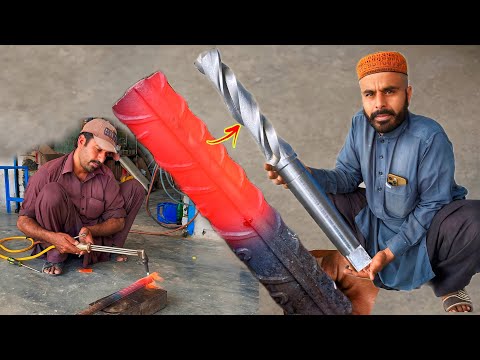 A drill tool made of steel iron shaft drill developed by own skill | Thread tap making skills lathe
