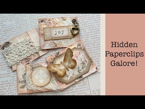 Hidden Paperclips Galore! March Monthly Subscription Tutorial, Junk Journaling with  Pink Monarch