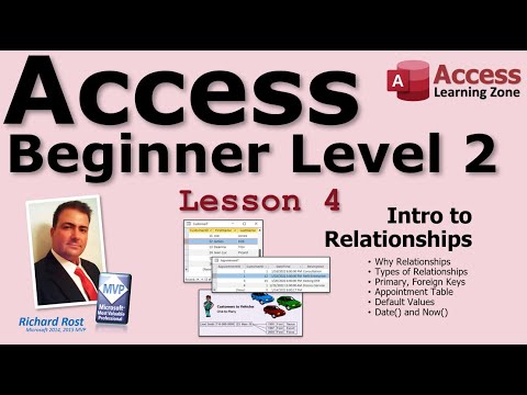 Microsoft Access Beginner 2, Lesson 04: Intro to Relationships, Primary & Foreign Keys, More