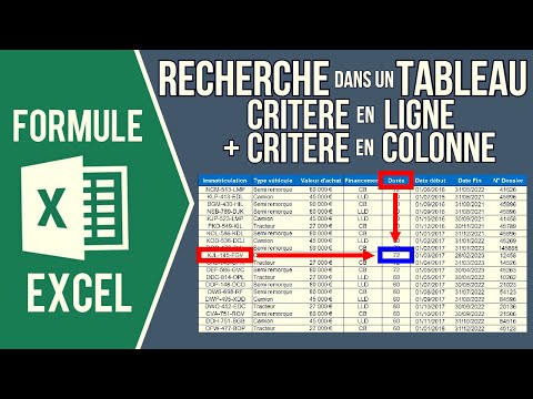 EXCEL - RECHERCHE DANS UN TABLEAU AVEC UN CRITÈRE EN LIGNE ET UN CRITÈRE EN COLONNE