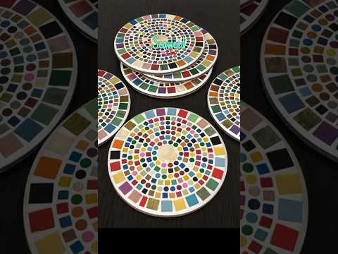 CD and DVD Coasters with Mosaic Tiles #handcraft #shorts #recycle #reuse #mosaic #tiles