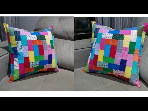 Cushion cover, Patchwork technique using scraps ❤️ step by step.