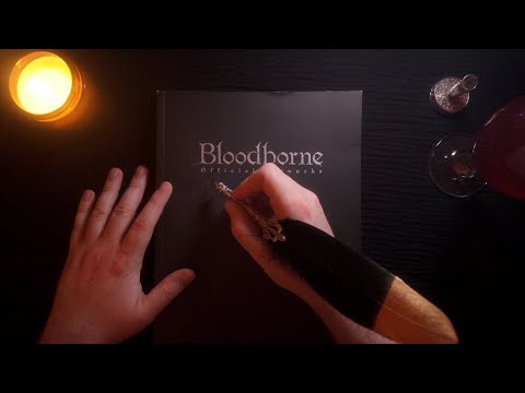 ASMR bloodborne art book by candlelight ๐ฏ๏ธ whispers, tracing, paper sounds ๐ฆโโฌ halloween special ๐