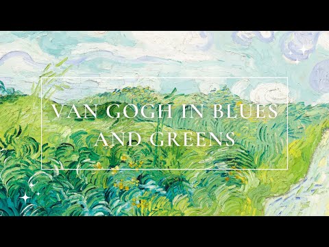 Van Gogh in Blues and Greens fine art wallpaper screensaver background HD 1080p