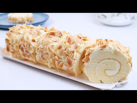 【超詳細教程】全網最簡單蛋糕卷來了！新手也能做的咸奶油杏仁蛋糕卷，零失敗一次就成功💯【薩姐】｜The Easiest Almond Cake Roll You‘ll Ever Make