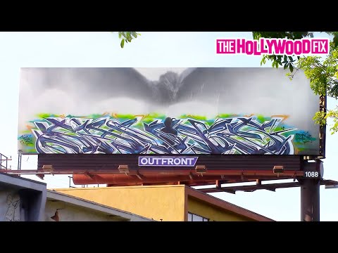 Game Of Thrones Billboard Gets Hit With Graffiti Twice From Saute & Astros On Fairfax In Los Angeles
