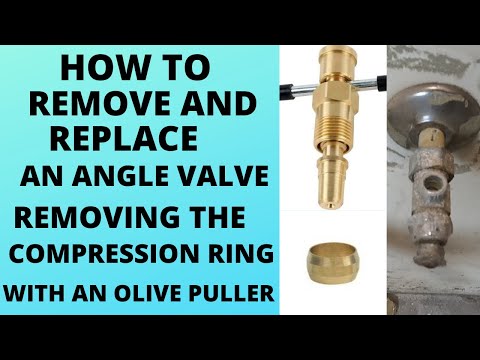 HOW TO REMOVE AND REPLACE AN ANGLE VALVE REMOVING THE COMPRESSION RING WITH AN OLIVE PULLER.