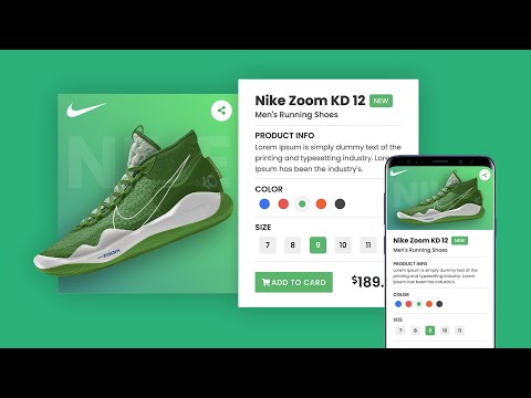 Responsive Animated Product Card Using HTML & CSS & JavaScript