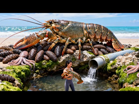 小章赶海发财了，龙虾、八爪鱼数不胜数，竟还有肉嘟嘟的海参【赶海小章官方频道】