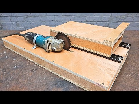 Great circular saw table idea for use with a hand grinder / Homemade sliding saw table