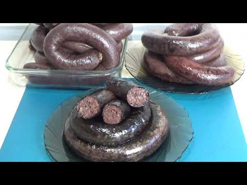 homemade blood sausage