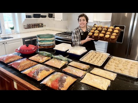 Cook Once and Eat for a Month! Filling My Sister's Freezer with Scratch Made Freezer Meals!