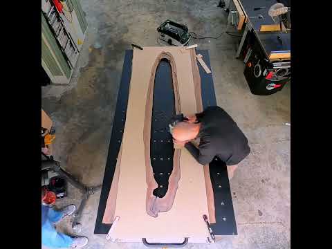 Large Glass Inlay in Wood