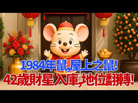 1984年屬鼠人，屋上之鼠！2026年42歲後「財星」入庫，以前看不起你的人，以後高攀不起！#1984年屬鼠 #屬鼠2026年運勢 #生肖鼠 #甲子鼠 #屬鼠財運 #2026生肖鼠運勢 #属鼠運勢
