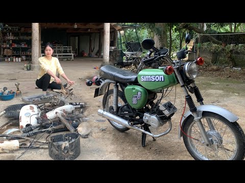 Repair and restoration of a SimSon 2-stroke motorcycle manufactured in 1950.