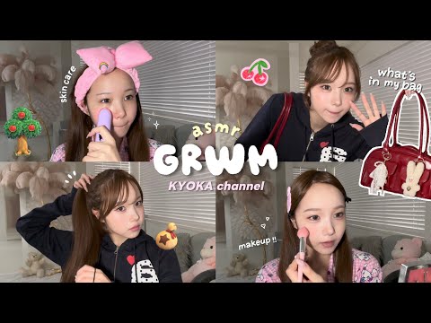【ASMR】Holiday for female college students grwm🏡⋆. From skin care to otd 🧸 ◝✩