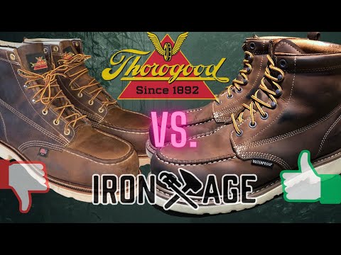Thorogood heel boots vs. IronAge heel Boots (Moc Toe) WorkBoots!!!
