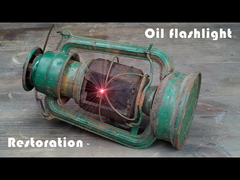 Kerosene lamp made to resemble a flashlight - Restoration