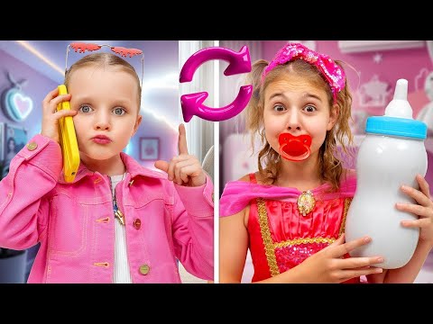Dasha und Mania tauschen für einen Tag ihr Leben 🔥 Videosammlung für Kinder | Vania Mania DE