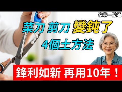 剪刀鈍了怎麼磨？不用磨刀石！王姐教你4個不花錢的土方法，鋒利如新，再用10年！