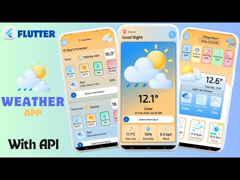 Weather App in Flutter with API | Real-Time Weather, Day's & Hourly Forecast | Flutter Weather App