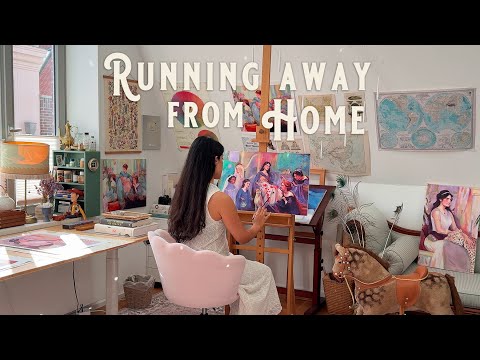 I Ran Away from Home as a Child & this is what I learned 🤍 Oil Painting + Self Reflections🦋 Art Vlog