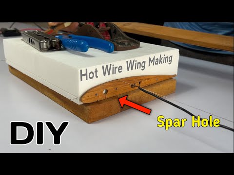 how to make thermocol wing with spar hole using hot wire cutter | New Wing For Tracrtor Rc plane |