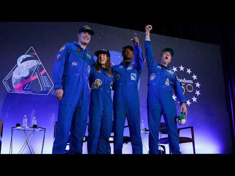 Jeremy Hansen and Artemis II crewmates hold post-mission news conference