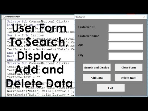 Excel VBA UserForm Search, Display, Add and Delete Data - Advanced UserForm Example
