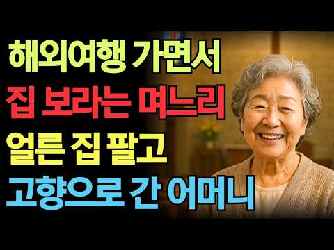 "엄마! 인감도장 어디있어요?" 아들 며느리 해외여행 가며 개밥 주고 집 보라는 날 얼른 집 팔고 연락끊은 사연 [오디오북][사연라디오][부모자식][인생이야기]