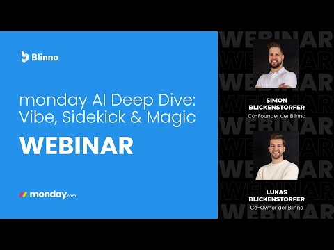 Blinno Webinar: Monday I in Practice – Sidekick, AI Blocks, Vibe, Magic & more [Webinar German]