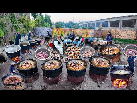 Wedding Food Preparation in Kabul Afghanistan | Kabuli Pulao recipe | Afghanistan's Village Life