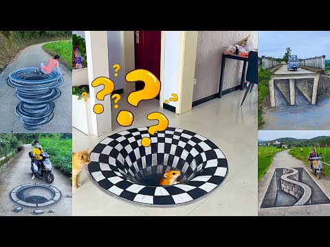 Unseen 3D Street Art Drawing With Charcoal Before, Amazing Optical Illusion