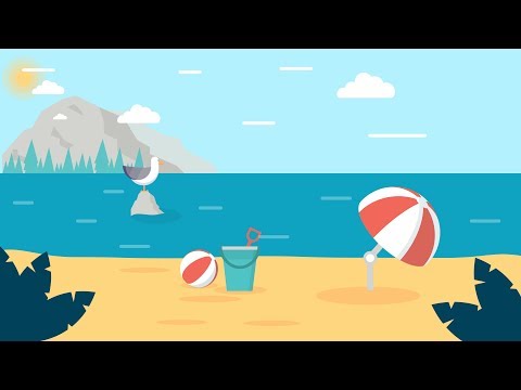 Design Process : Beach Scene Illustration - Illustrator CC