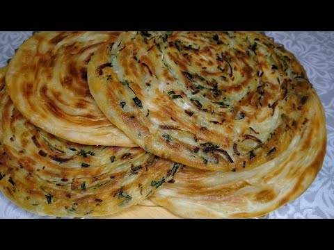 МУКА+ВОДА. КАТЛАМА с луком / Qatlama eng oson usulda /Қатлама тайёрлаш / Пиёзли қатлама / Қаттама 💯💣