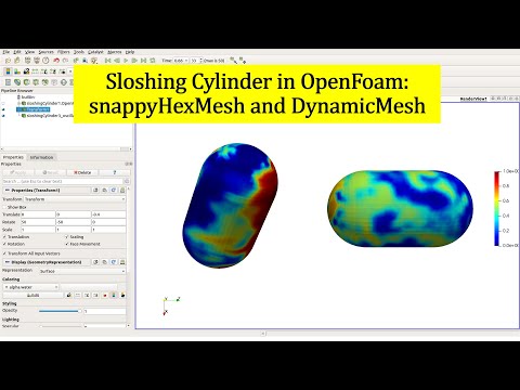 Simulation of Sloshing Cylinder in OpenFoam by interFoam: snappyHexMesh and Dynamic Mesh