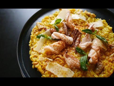 零失敗義式番紅花小卷燉飯 Saffron Risotto with Squid