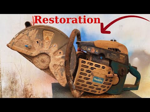 Restoring Damaged Old Makita Wall Cutter, Bton Cutter /Restoring 2 Stroke Engine For Old Bton Cutter