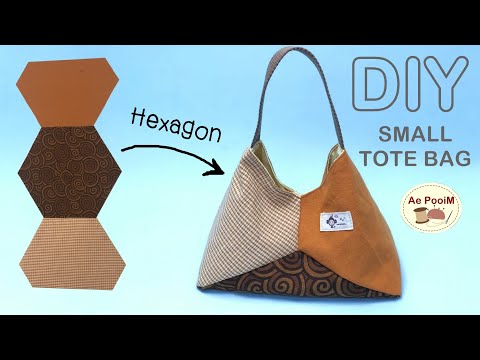 How to make Tote bag from Hexagon | Easy making | วิธีการทำกระเป๋าจากชิ้นส่วนหกเหลี่ยม