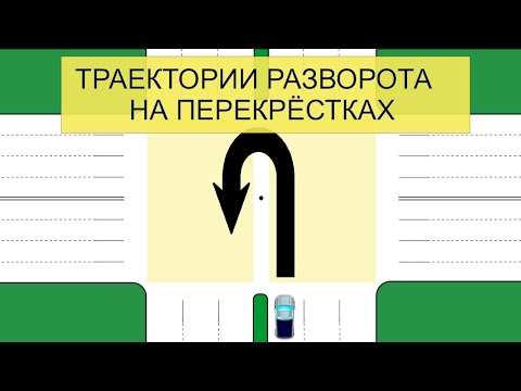 Траектории РАЗВОРОТА на различных перекрёстках