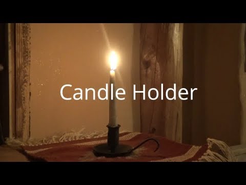 blacksmith forged candle holder from black pipe