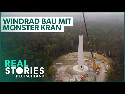 So entstehen Windräder - Riesenkran im Einsatz | Doku