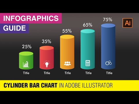 Modern Cylinder Bar Chart in Adobe Illustrator | Cylindrical Bars Infographic | @InfographicsGuide